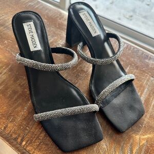 Steve Madden Black Rhinestone Sandal